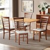 HOMCOM Wooden Dining Chairs Set, Farmhouse Upholstered Kitchen Chairs with Rubber Wood Frame for Living Room, Dining Room - 2 of 4