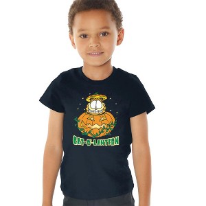 Toddler Boys' Garfield Cat O Lantern T-Shirt Navy - 1 of 4