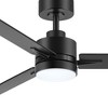 Airsurfer 48" LED Propeller Ceiling Fan in Matte Black with Color-Changing Light and Remote 3-Blade Design - 3 of 4