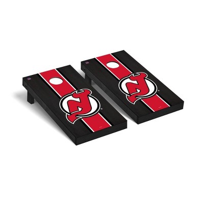 NHL New Jersey Devils Premium Cornhole Board Onyx Stripe Version