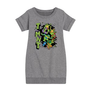 - Teenage Mutant Ninja Turtles - Skateboards Graphic Short Sleeve Fleece Dress - 1 of 4
