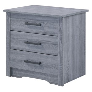 HomeStock Grey Nightstand 23x22x18 Modern Bedside Table with Smooth Finish, Sturdy Build and Easy Assembly for Bedroom Essentials - 1 of 4