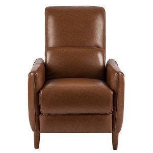 Christopher Knight Home Owen Upholstered Recliner Chair with Rubberwood Tapered Legs Cognac - 1 of 4