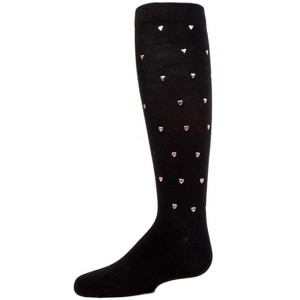 Memoi Girls' Sweetheart Studded Knee-High Socks - 1 of 2