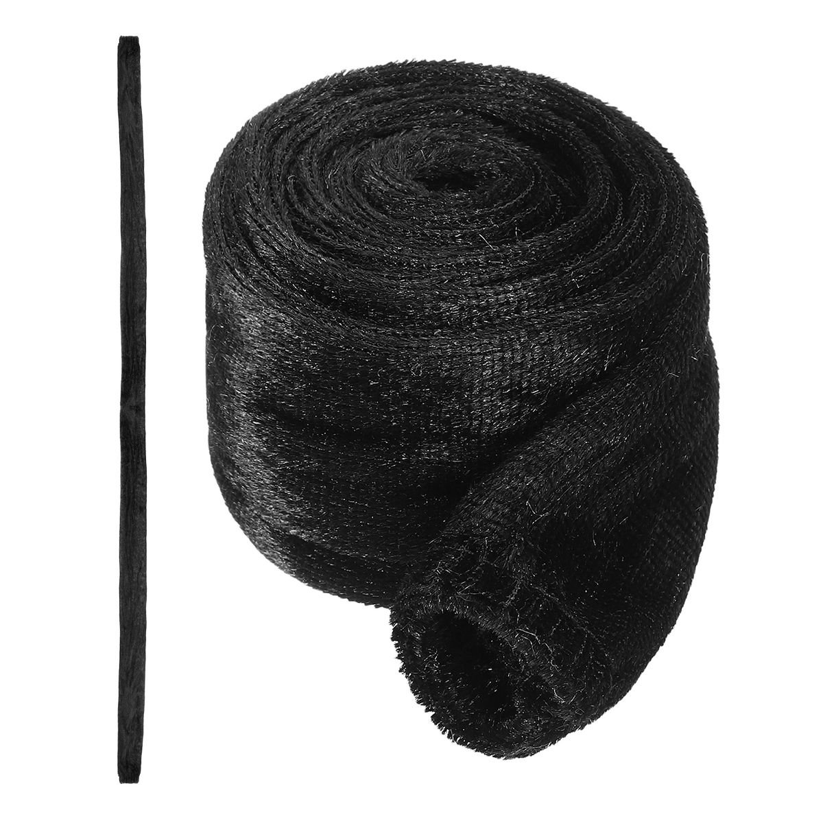 Unique Bargains Chandelier Chain Cord Cover, Fabric Cord Covers in Linen Fabric 4.92 Ft Black