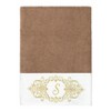 Linum Home Textiles 100% Turkish Cotton MONICA Gold Thread 2PC Embellished Bath Towel Set - 2 of 3