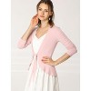 INSPIRE CHIC Women's Tie Front Long Sleeve Crop Ruffle Knit Cardigan Sweaters - 4 of 4