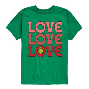 Boys' - Dr. Seuss - The Grinch Love Stacked Short Sleeve Graphic T-Shirt - 1 of 4
