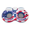 American Flag Inflatable 2 Person Tube Bundled w/ Inflatable Mega Cooler Float - 2 of 4