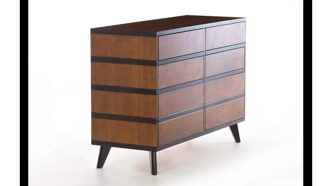 Mid-Century Modern Wood 6 Drawer Dresser Walnut - Linon, 2 of 18, play video
