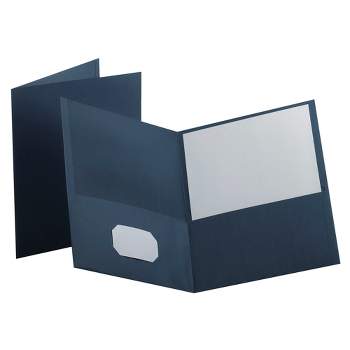 Oxford 2-Pocket Folder, 100 Sheet Capacity, Dark Blue, Pack of 25