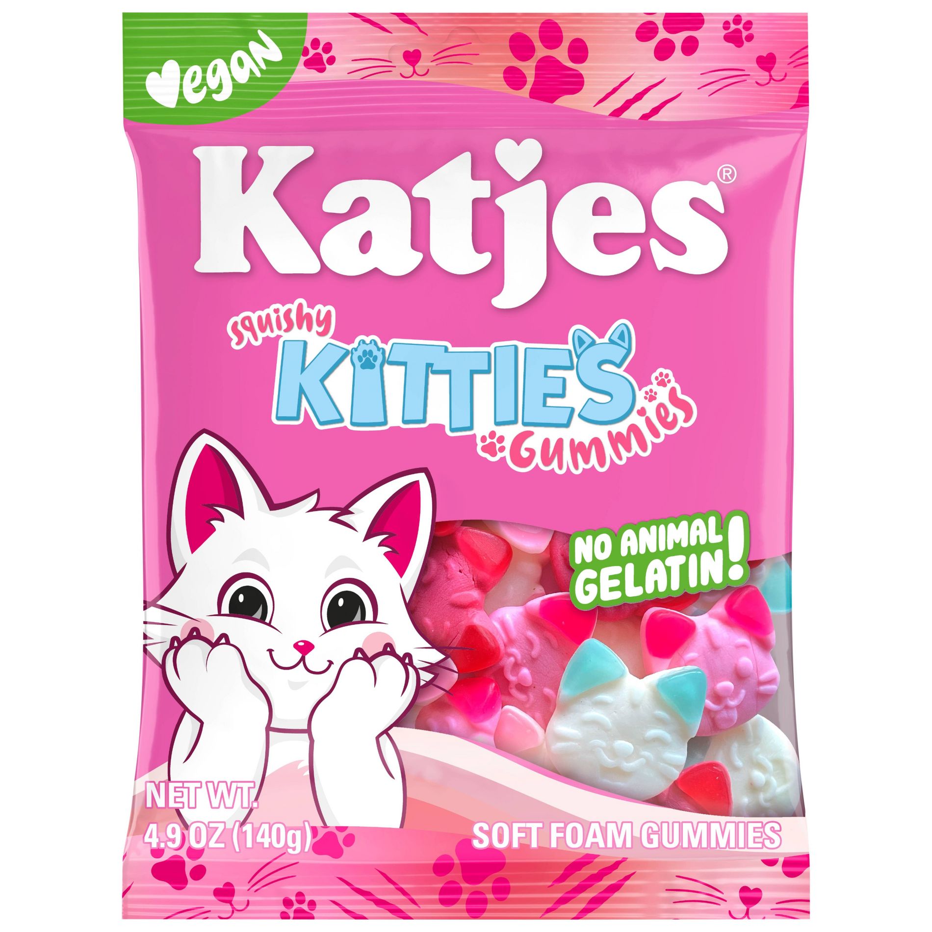 Katjes Kitty Kat Foam Berry Gummy Candy - 4.9oz