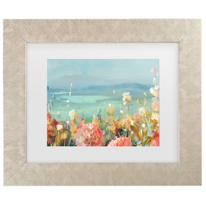 Trademark Fine Art - Danhui Nai Coastal Dahlias Crop Matted Framed Art - 1 of 4