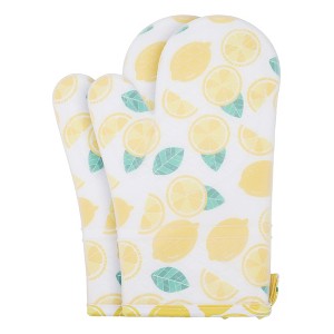 REGALWOVEN Set of 2 floral style with gripping of heat resistant waterproof easy to clean for kitchen baking and cooking Oven Mitts - 1 of 4