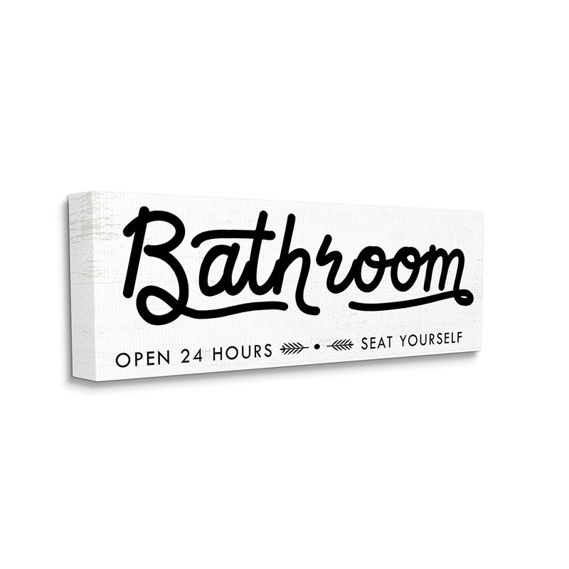Stupell Industries Seat Yourself Bathroom Sign Minimal Black White, 1 of 6