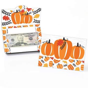 Big Dot of Happiness Fall Pumpkin - Halloween or Thanksgiving Party Money and Gift Card Holders - Set of 8