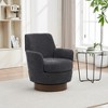Zeus & Ruta Polyester Swivel Accent Chairs Armchair with Gold Stainless Steel Base for Living Room - 2 of 4
