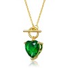 Guili Elegant Women's sterling silver necklace with 14k gold plated heart pendant and colored cubic zirconia - A touch of sophisticated charm - 2 of 4