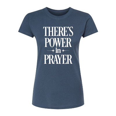 Women's - Instant Message - There's Power In Prayer Fitted Graphic T-Shirt