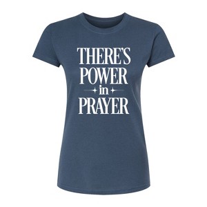 Women's - Instant Message - There's Power In Prayer Fitted Graphic T-Shirt - 1 of 3