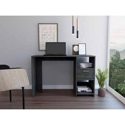 NicBex Home Office Desk 43.3" W Modern Writing Desk with 1 Storage Drawer, 2 Open Shelves and Wooden Frame for Office, Study, Living Room