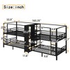 KWPZQEB Quadruple Metal Bunk Bed, Quadruple Metal Bunk Bed with Built-in Storage Shelves, Wardrobe & Noise-reduced Design, Black - 4 of 4