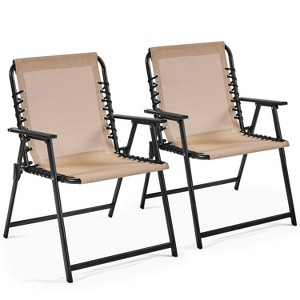 Yaheetech Set of 2 Folding Dining Chairs with Backrest for Garden, Lawn, Backyard - 1 of 4
