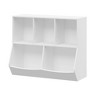 4-Cube Kids Bookshelf - Toy Storage Organizer for Playroom, Nursery & Kindergarten - White-Gray - 4 of 4