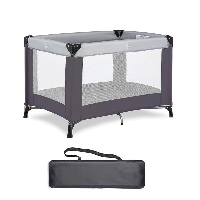 MYKKO Nest Portable Playard in Grey with Carrybag an Shoulder Strap, Lightweight, Packable and Easy Setup Baby Playard