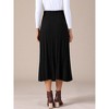 INSPIRE CHIC Women's Casual Vintage High Waist A Line Pleated Knit Midi Skirts - 4 of 4