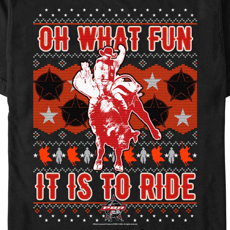 Men's Professional Bull Riders Oh What Fun it is to Ride Sweater Print T-Shirt, 2 of 6