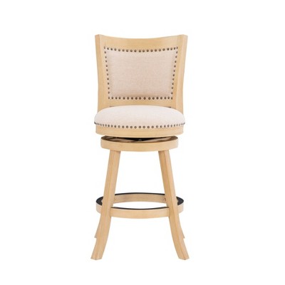 Gray Swivel Adjustable Wood and Metal Counter Stool
