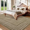 Washable Checkered Waffle Print Rug Non Slip Low Pile Rug Soft Contemporary Throw Floor Cover Foldable Indoor Carpet for Living Room Bedroom Playroom - 4 of 4