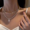 Chery Life Cross Pendant Necklace - Delicate Chain Collarbone Jewelry for Women & Men - 4 of 4