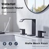 Mixxidea Waterfall Bathroom Sink Faucet 3 Hole, 8 inch with Pop Up Drain Matte Black - 2 of 3