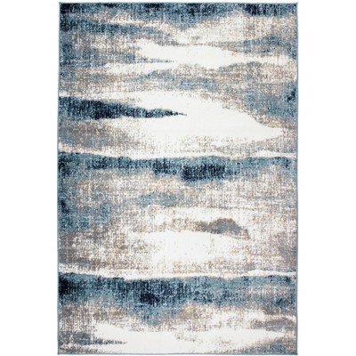 Luxe Weavers Modern Marble Blue 4x5 Abstract Area Rug : Target