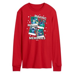 Men's - Lilo and Stitch - Making Merry Memories Long Sleeve Graphic T-Shirt - 1 of 2