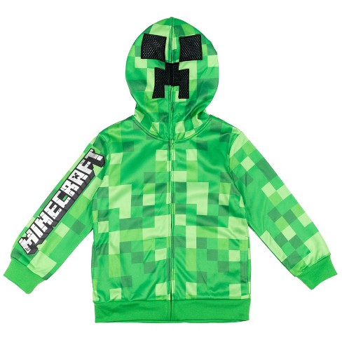 Minecraft Creeper Boy's Green Hoodie, Sizes 5-14, Size: 9-10 Years