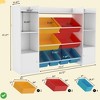 Kids Toy Storage Organizer w/ 8 Multi-Color Removable Bins Kid Bookshelf and Toy Storage w/2 Storage Cubbies - 2 of 4