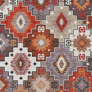 HomeRoots 10' X 14' Rust Lavender And Ivory Southwestern Washable Indoor Outdoor Area Rug - 1 of 4
