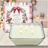 Courtside Market Gather Plaid Cardinal Wreath 6.5x6.5 Artboard Lid & 20oz Candle Set - 4 of 4