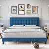 Modern Upholstered Platform Bed with Button Tufted Headboard - 3 of 4