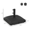 Aghana Digitals Heavy Duty Mobile Patio Umbrella Base, 1.5"-1.9" Pole Fit, 53lbs Water/66lbs Sand - 4 of 4