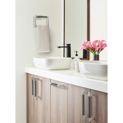 Polished Nickel and Gunmetal Wall Mounted Towel Ring