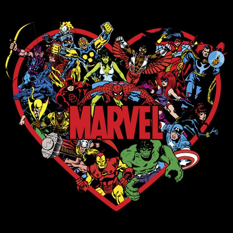 Men's Marvel Heroes Unite Heart T-Shirt, 2 of 6