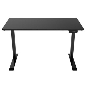 Black Adjustable Height Standing Desk with Wood Top