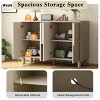 47.8" Dining Sideboard,Modern Buffet Cabinet with Arc Handles & Adjustable Shelves for Kitchen,Living Room-Baofuwish - 3 of 4