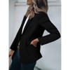 BLUEMING Womens Casual Blazers Open Front Long Sleeve One Button Work Office Suit Jackets Blazer - 3 of 4