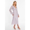 QUIZ Women's Embellished Wrap Long Sleeve Midi Dress - 3 of 4