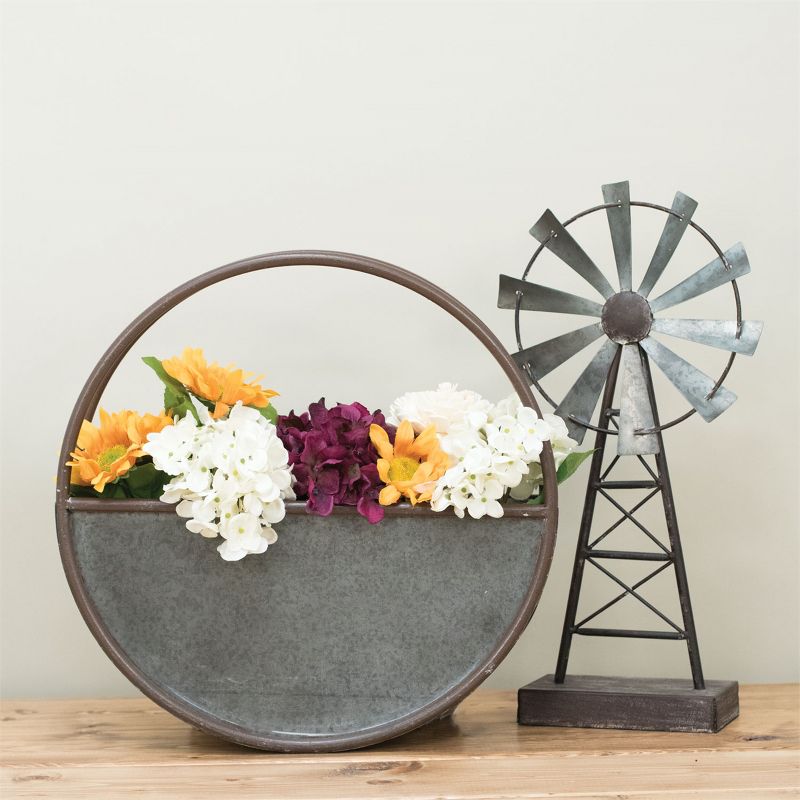 Round Metal Wall Planter - Foreside Home & Garden, 4 of 10